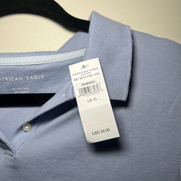 American Eagle Soft Blue Polo Shirt - Picture 2 of 2